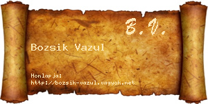 Bozsik Vazul névjegykártya